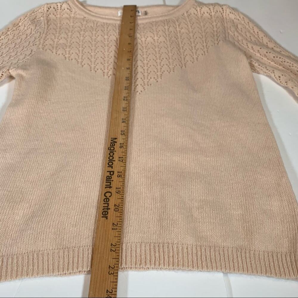 Mak B Coquette angora blend blush pink sweater sweetheart knit medium - Picture 12 of 12